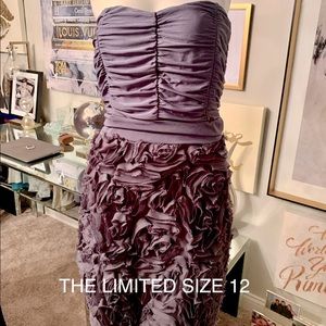 The Limited grey ruched floral dress